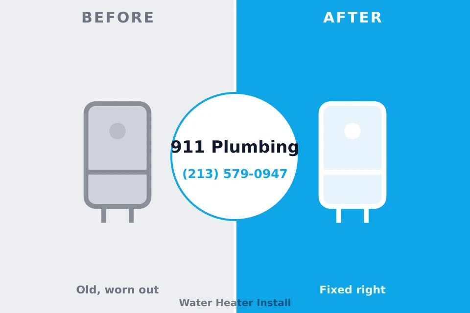 Before and after: plumbing repair Center Moriches, NY